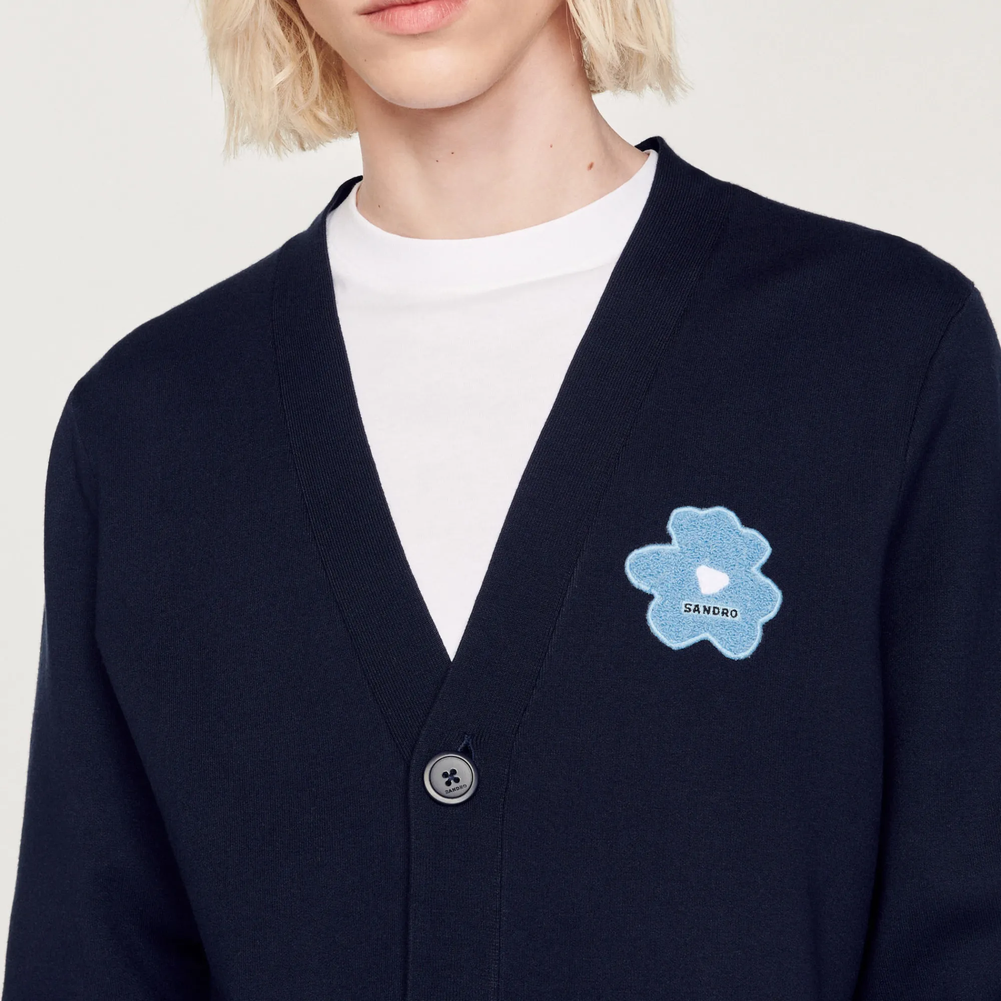 Cardigan Con Applicazione Floreale>Sandro Paris Cheap