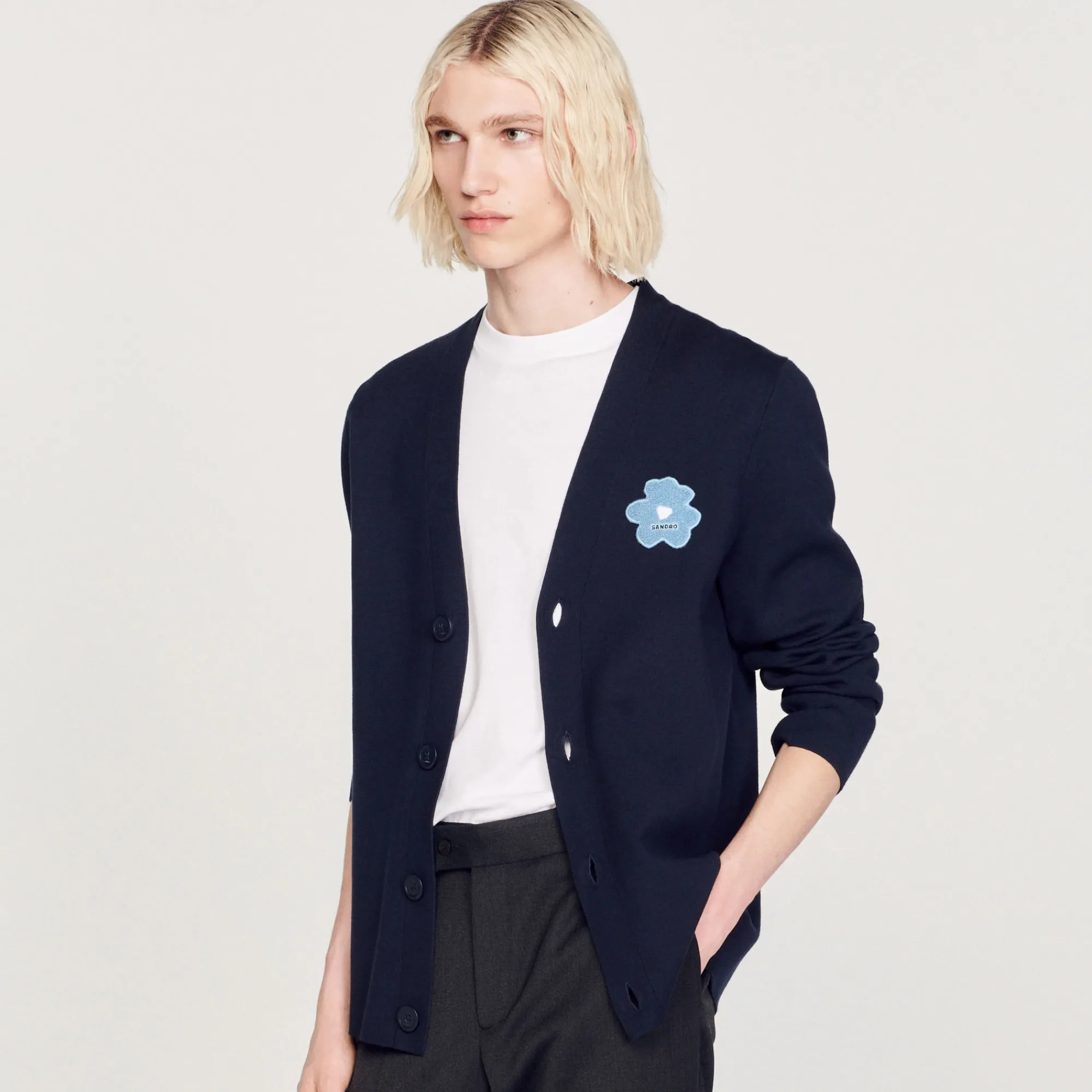 Cardigan Con Applicazione Floreale>Sandro Paris Cheap