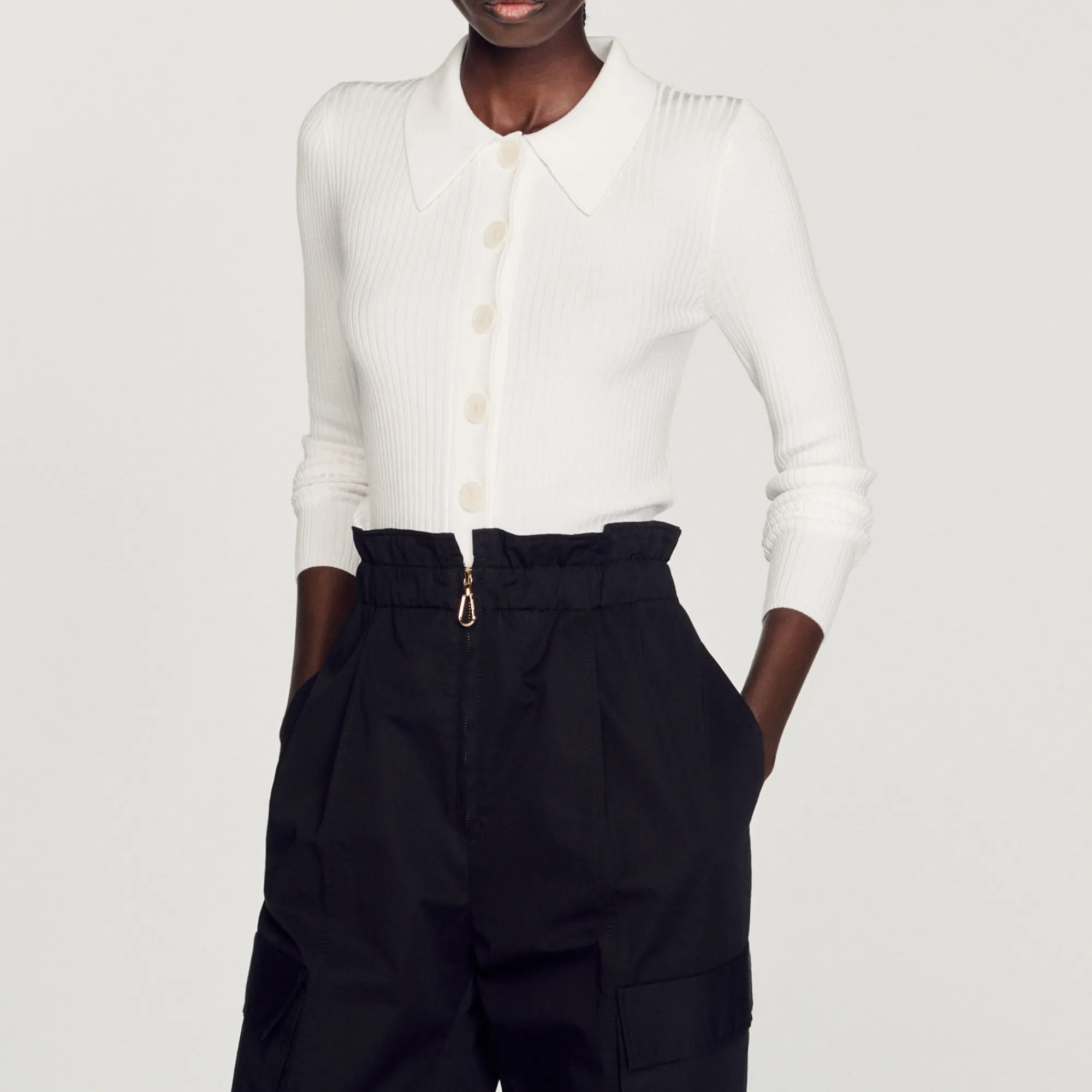 Cardigan Corto A Coste>Sandro Paris Online