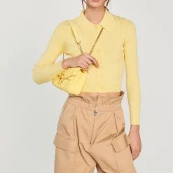 Cardigan Corto A Coste><noscript><img width=