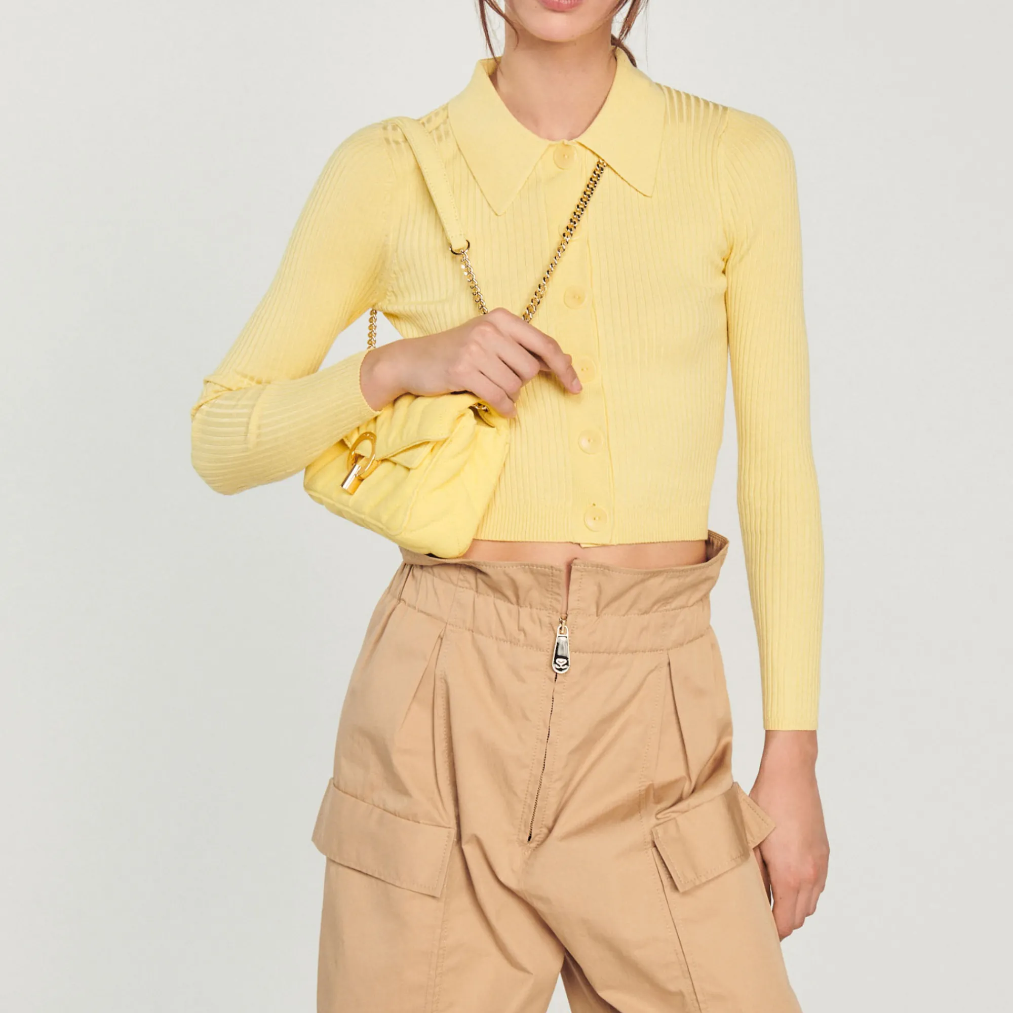 Cardigan Corto A Coste>Sandro Paris Sale