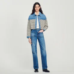 Cardigan-Cappotto Corto In Denim>Sandro Paris Best Sale