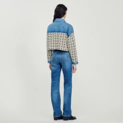 Cardigan-Cappotto Corto In Denim><noscript><img width=