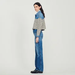 Cardigan-Cappotto Corto In Denim><noscript><img width=