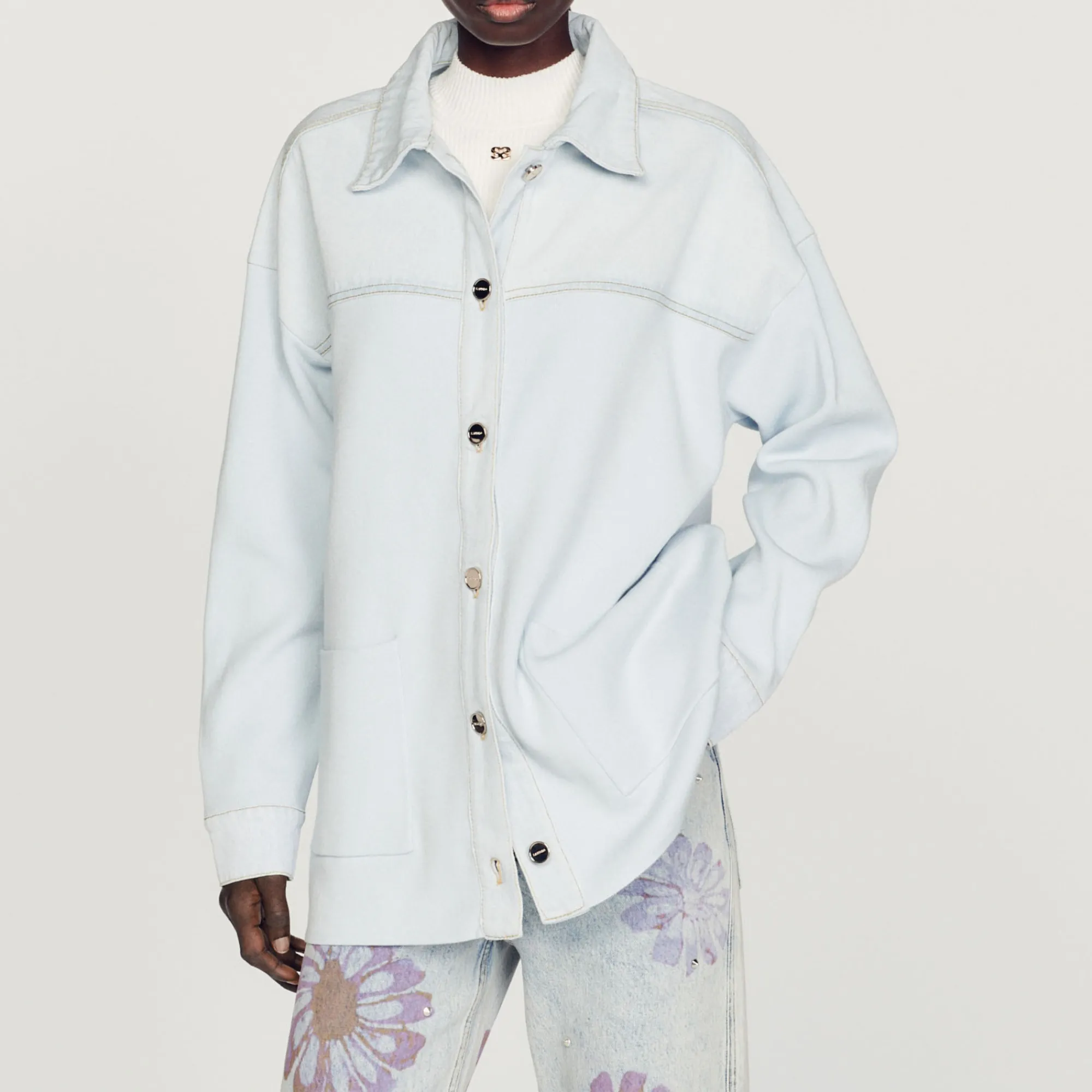 Cardigan-Cappotto In Denim E Maglia>Sandro Paris Online