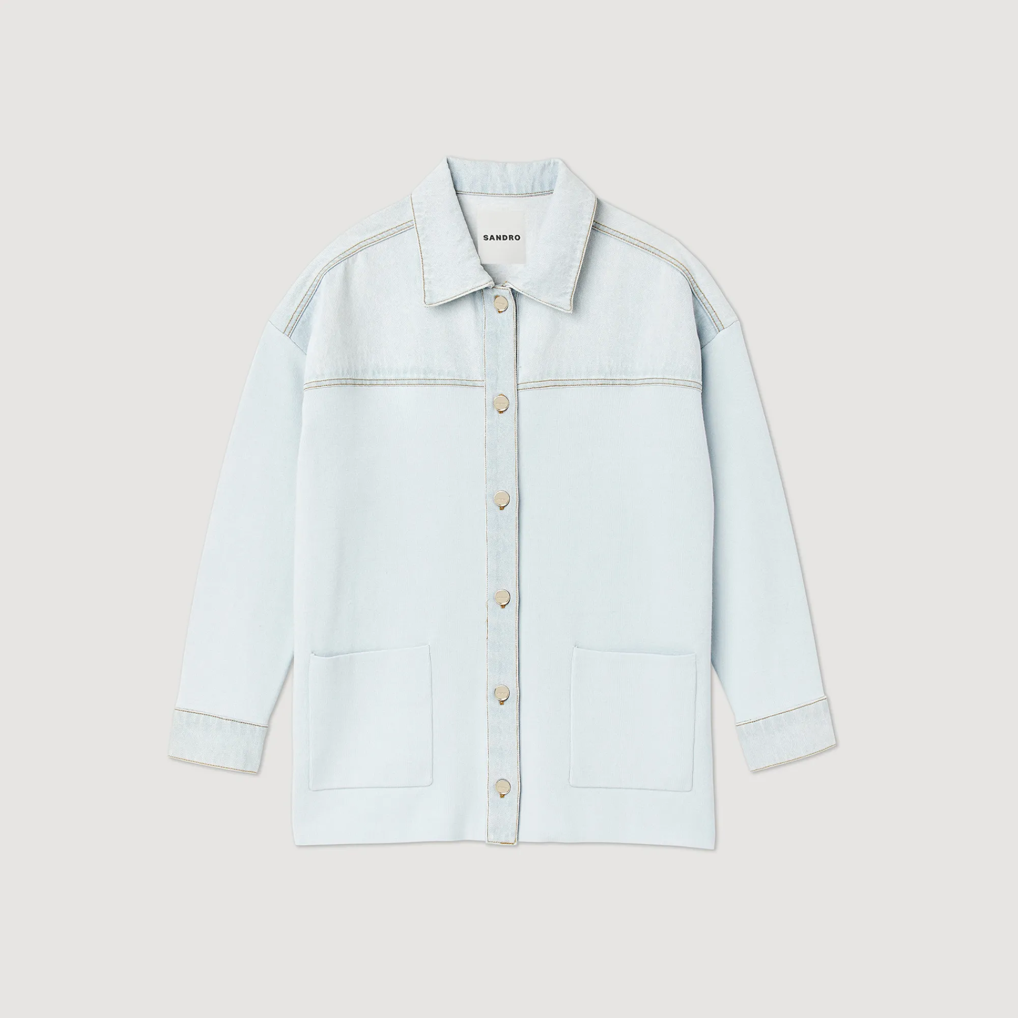 Cardigan-Cappotto In Denim E Maglia>Sandro Paris Online