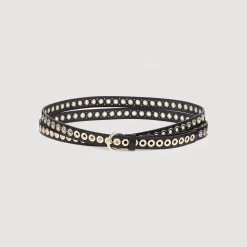 Cintura In Pelle Con Occhielli>Sandro Paris Flash Sale