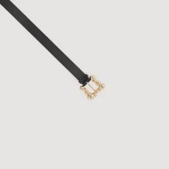 Cintura Larga In Pelle Fibbia Quadrata><noscript><img width=