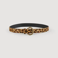 Cintura Larga In Pelle Stampa Leopardo>Sandro Paris Fashion