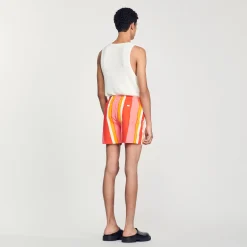Costume Da Bagno Con Stampa A Righe><noscript><img width=