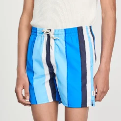 Costume Da Bagno Con Stampa A Righe><noscript><img width=