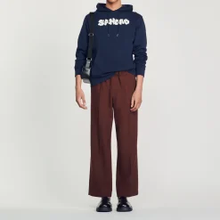 Felpa Con Cappuccio E Ricamo Sandro>Sandro Paris Cheap