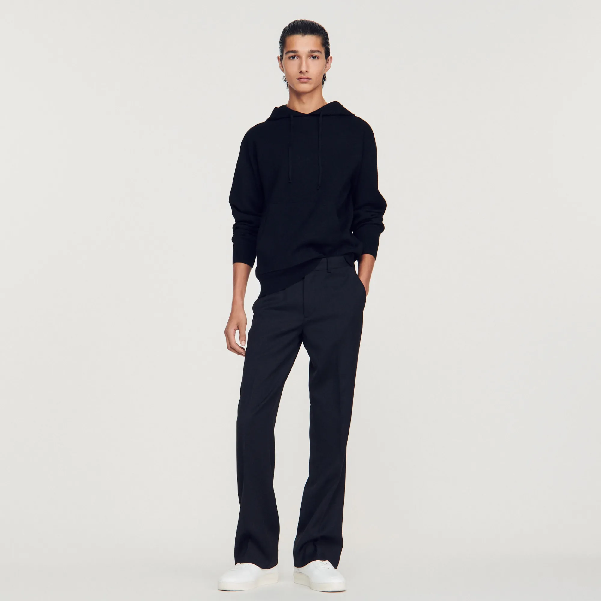 Felpa Con Cappuccio In Maglia>Sandro Paris Store