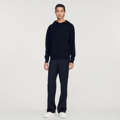 Felpa Con Cappuccio In Maglia>Sandro Paris Store