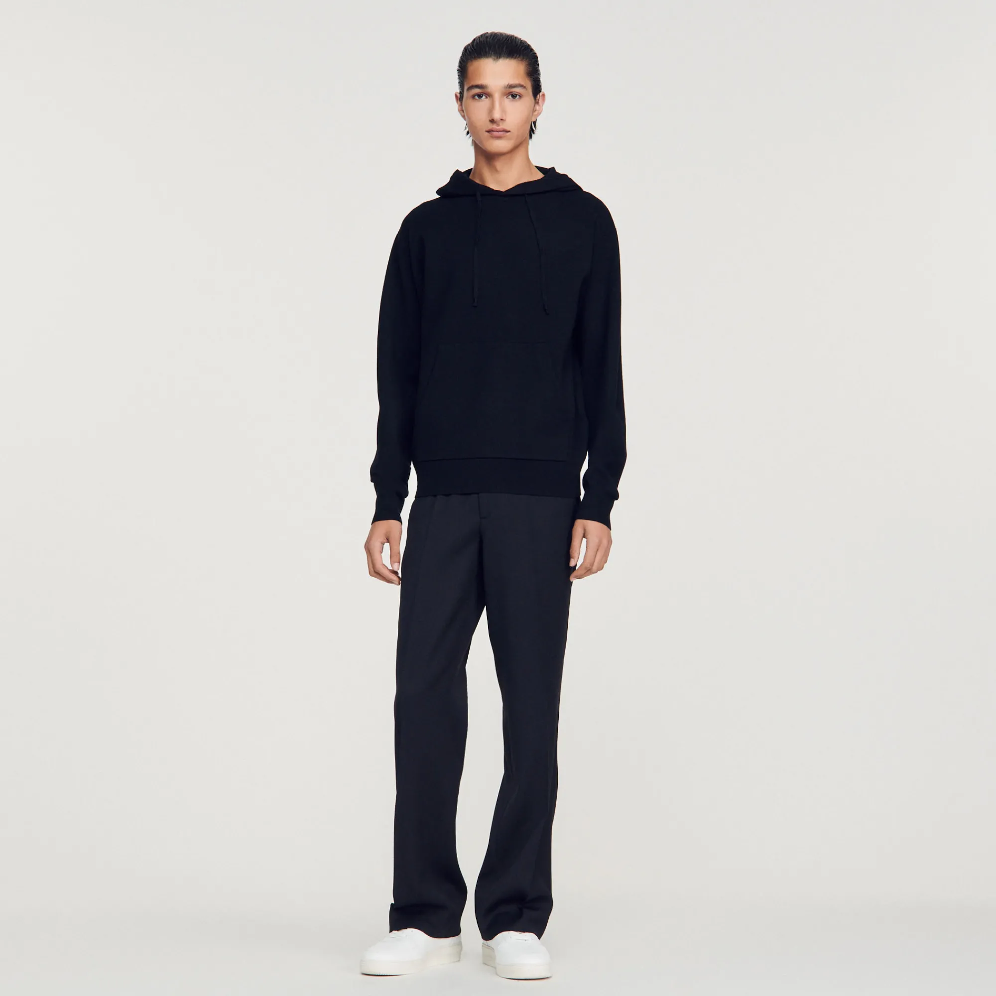 Felpa Con Cappuccio In Maglia>Sandro Paris Store