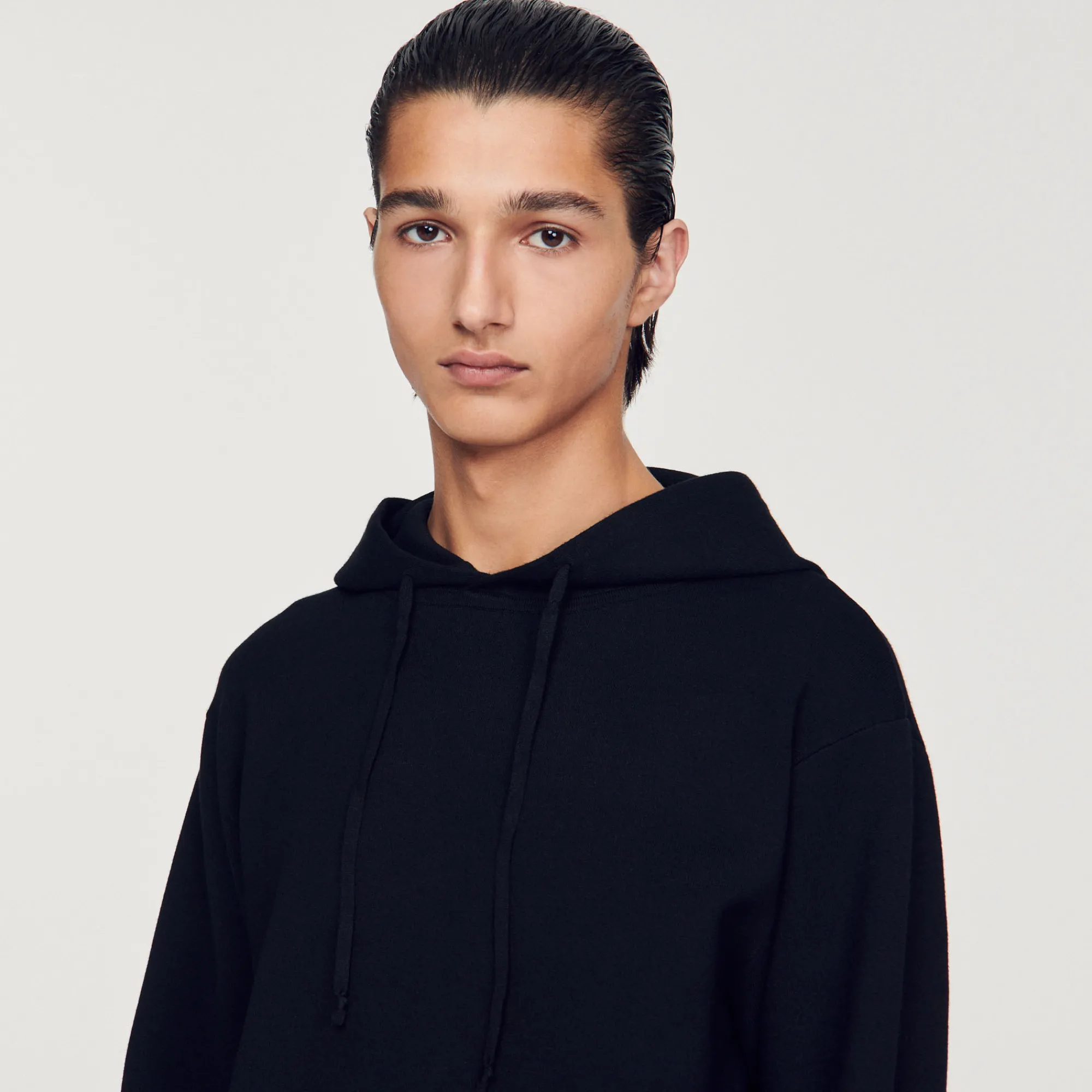 Felpa Con Cappuccio In Maglia>Sandro Paris Store
