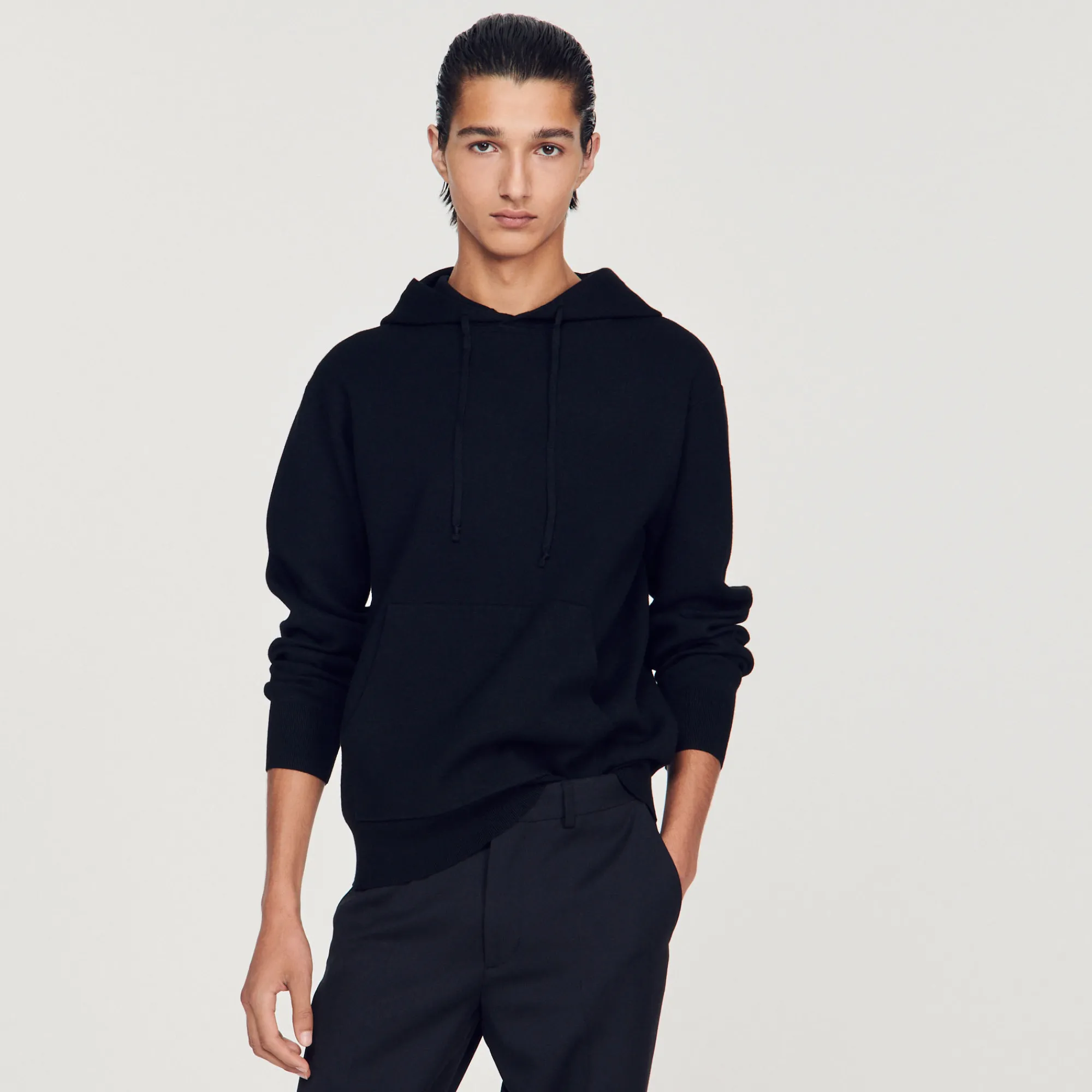 Felpa Con Cappuccio In Maglia>Sandro Paris Store