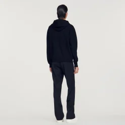 Felpa Con Cappuccio In Maglia><noscript><img width=