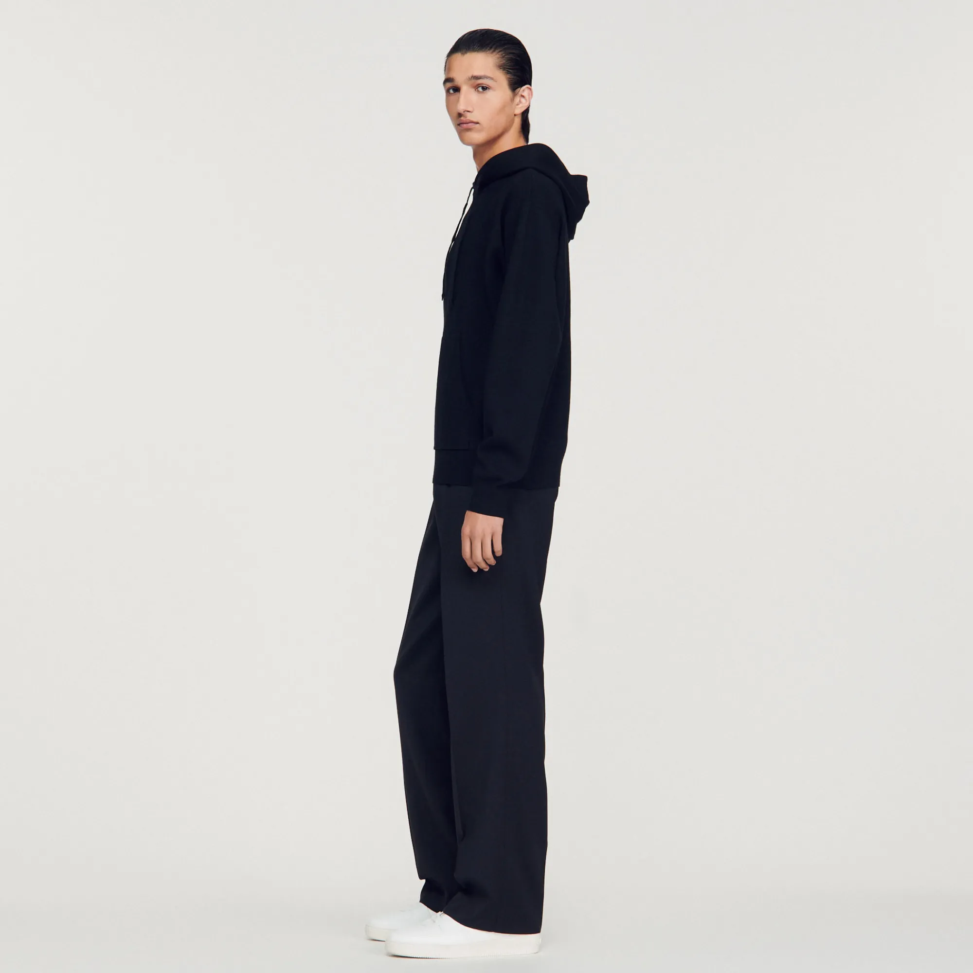 Felpa Con Cappuccio In Maglia>Sandro Paris Store