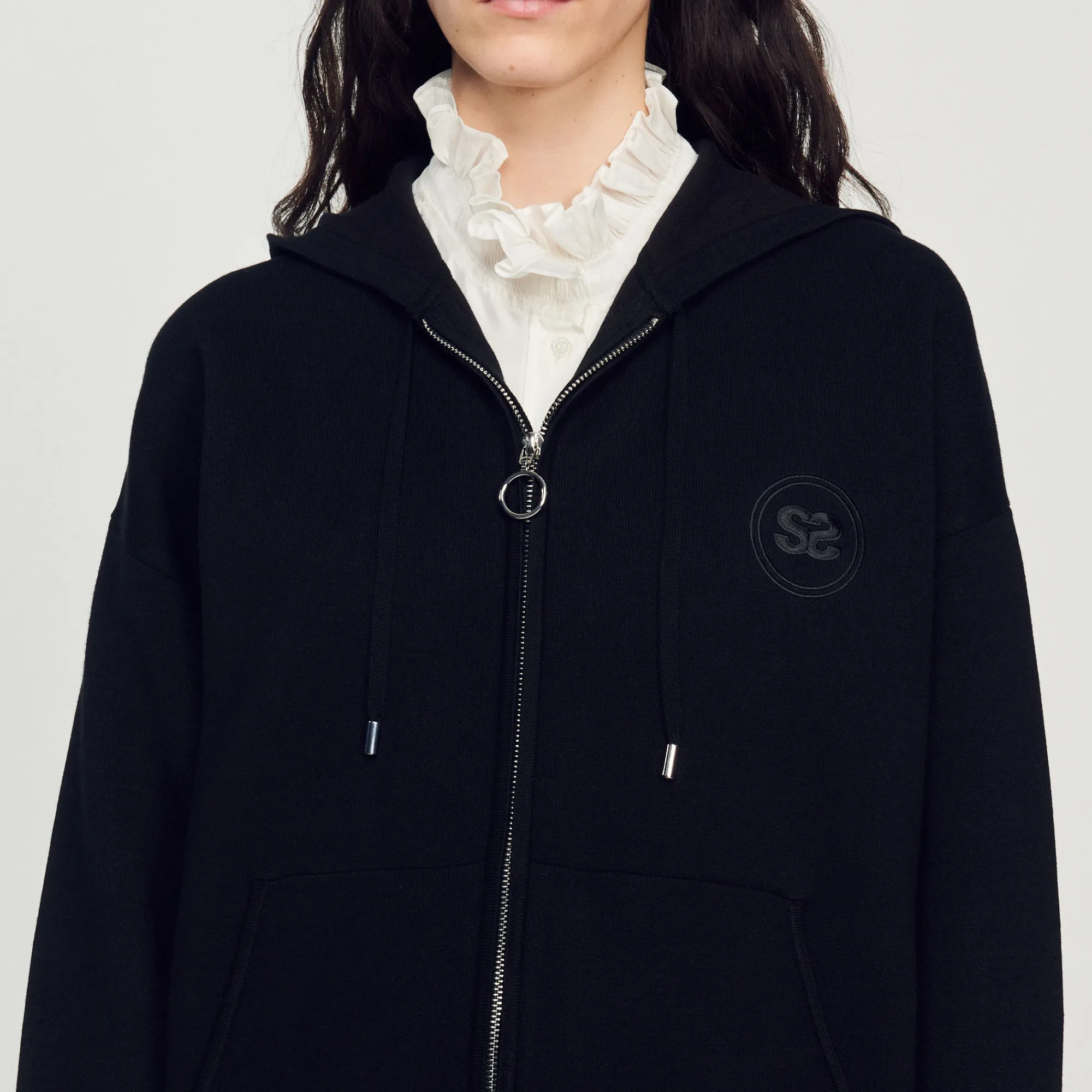 Felpa Con Zip Oversize>Sandro Paris Cheap