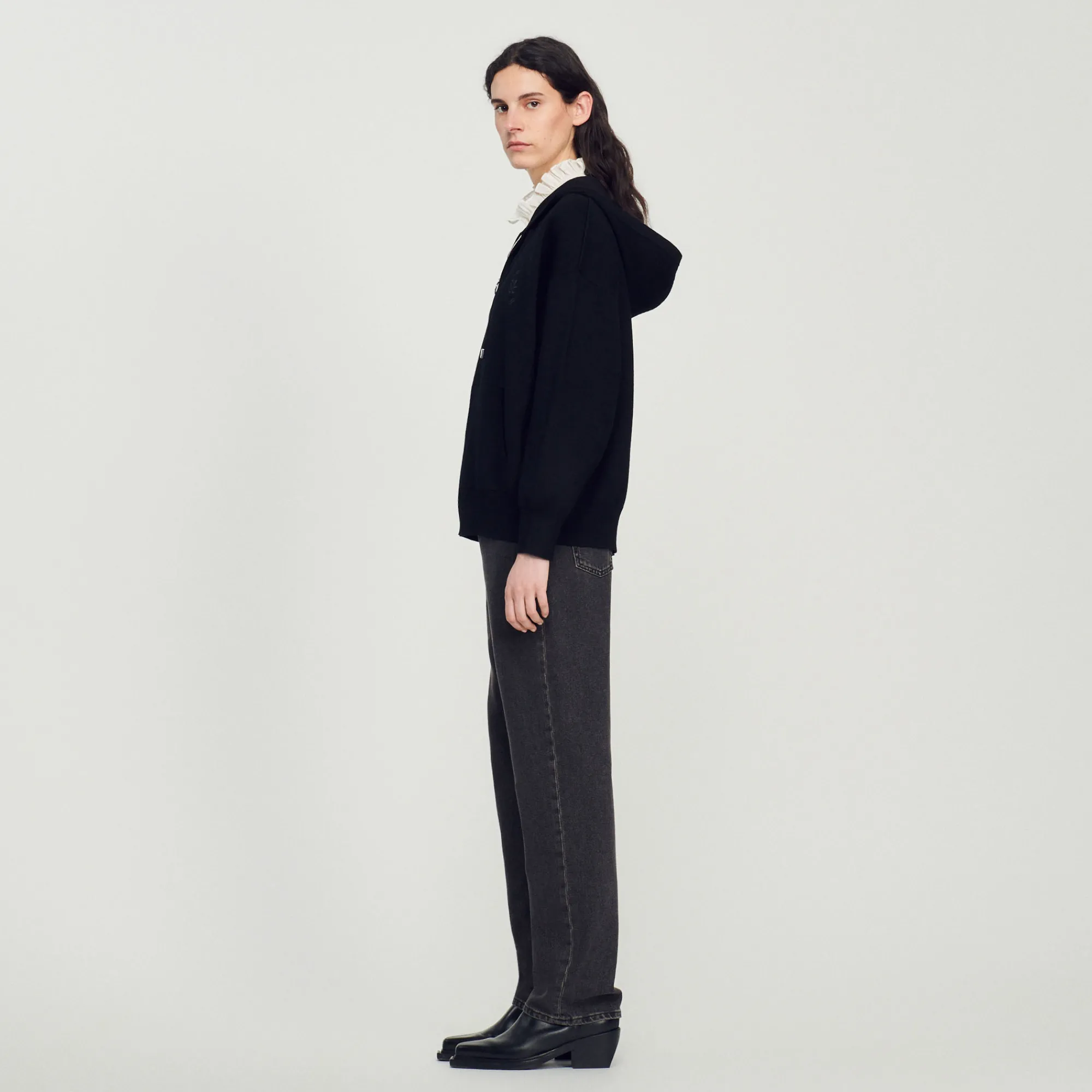 Felpa Con Zip Oversize>Sandro Paris Cheap