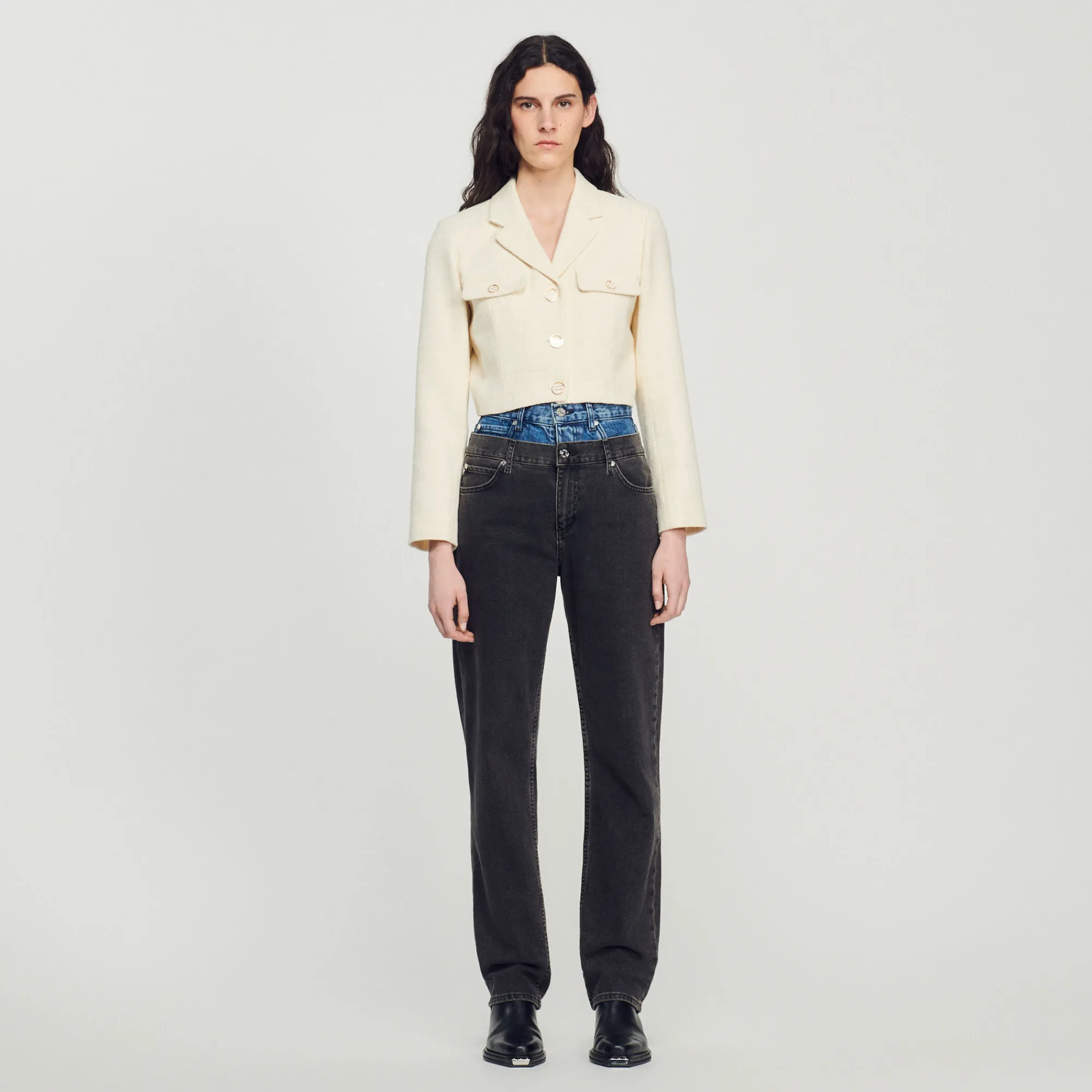 Giacca Corta Con Bottoni In Tweed>Sandro Paris Hot