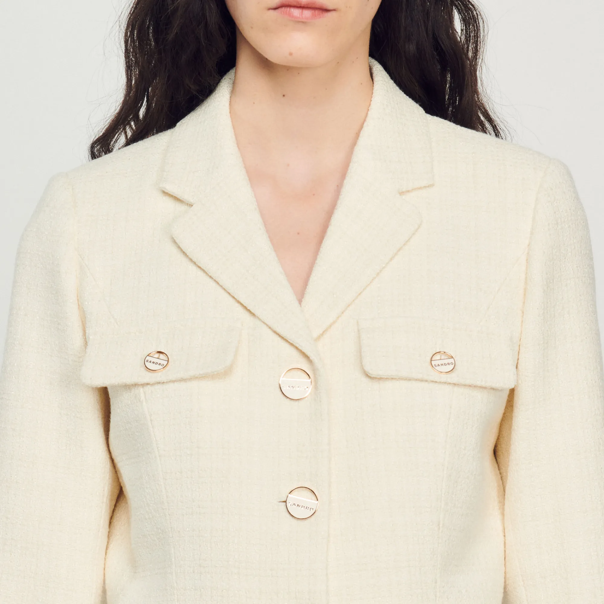 Giacca Corta Con Bottoni In Tweed>Sandro Paris Hot