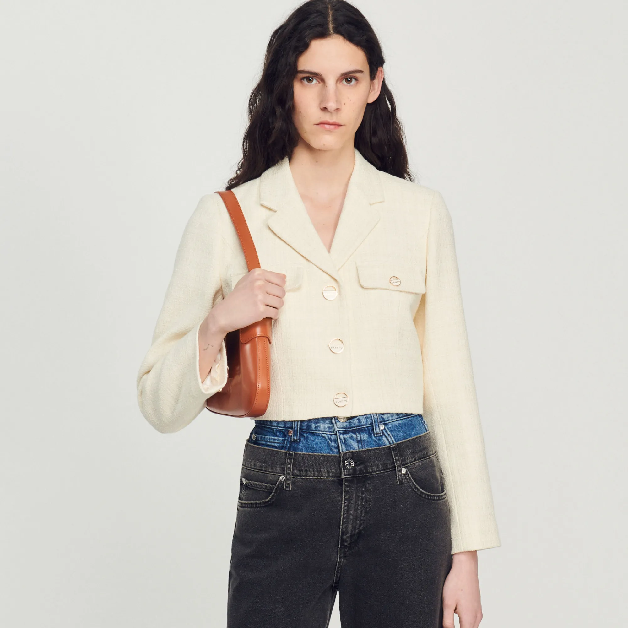 Giacca Corta Con Bottoni In Tweed>Sandro Paris Hot