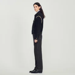 Giacca In Jeans Oversize Con Strass><noscript><img width=