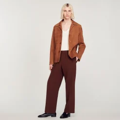 Giacca In Pelle Scamosciata>Sandro Paris Outlet