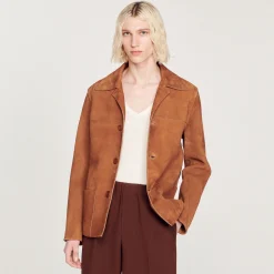 Giacca In Pelle Scamosciata><noscript><img width=