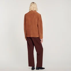 Giacca In Pelle Scamosciata><noscript><img width=