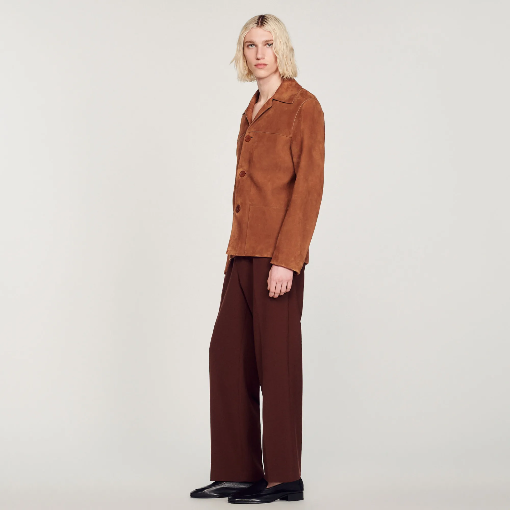Giacca In Pelle Scamosciata>Sandro Paris Outlet