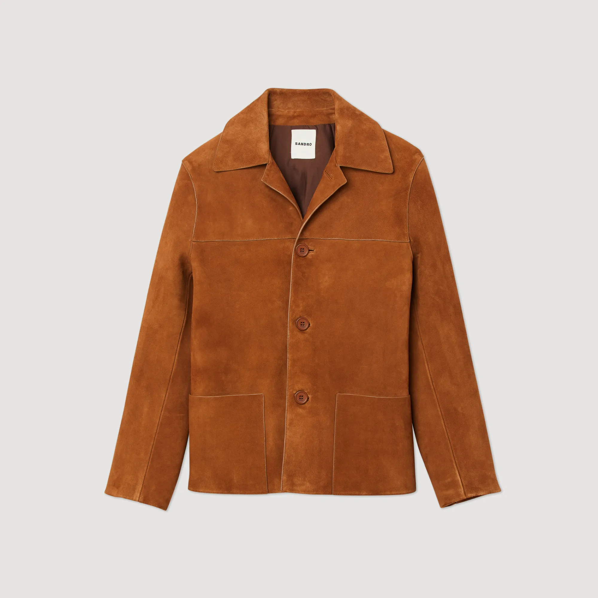 Giacca In Pelle Scamosciata>Sandro Paris Outlet