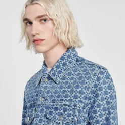 Giubbotto In Denim Square Cross><noscript><img width=