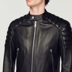 Giubbotto In Pelle Finiture Matelasse><noscript><img width=
