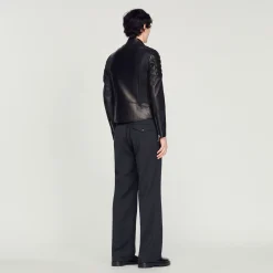 Giubbotto In Pelle Finiture Matelasse><noscript><img width=