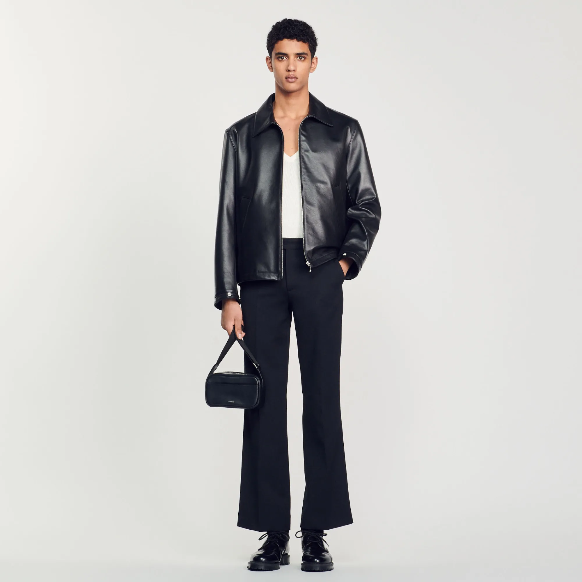 Giubbotto In Pelle Liscia>Sandro Paris Sale
