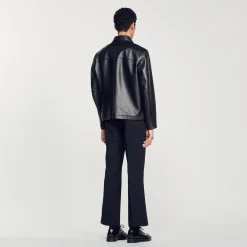 Giubbotto In Pelle Liscia><noscript><img width=