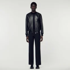 Giubbotto Teddy In Pelle Liscia>Sandro Paris New