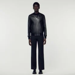 Giubbotto Teddy In Pelle Liscia>Sandro Paris New