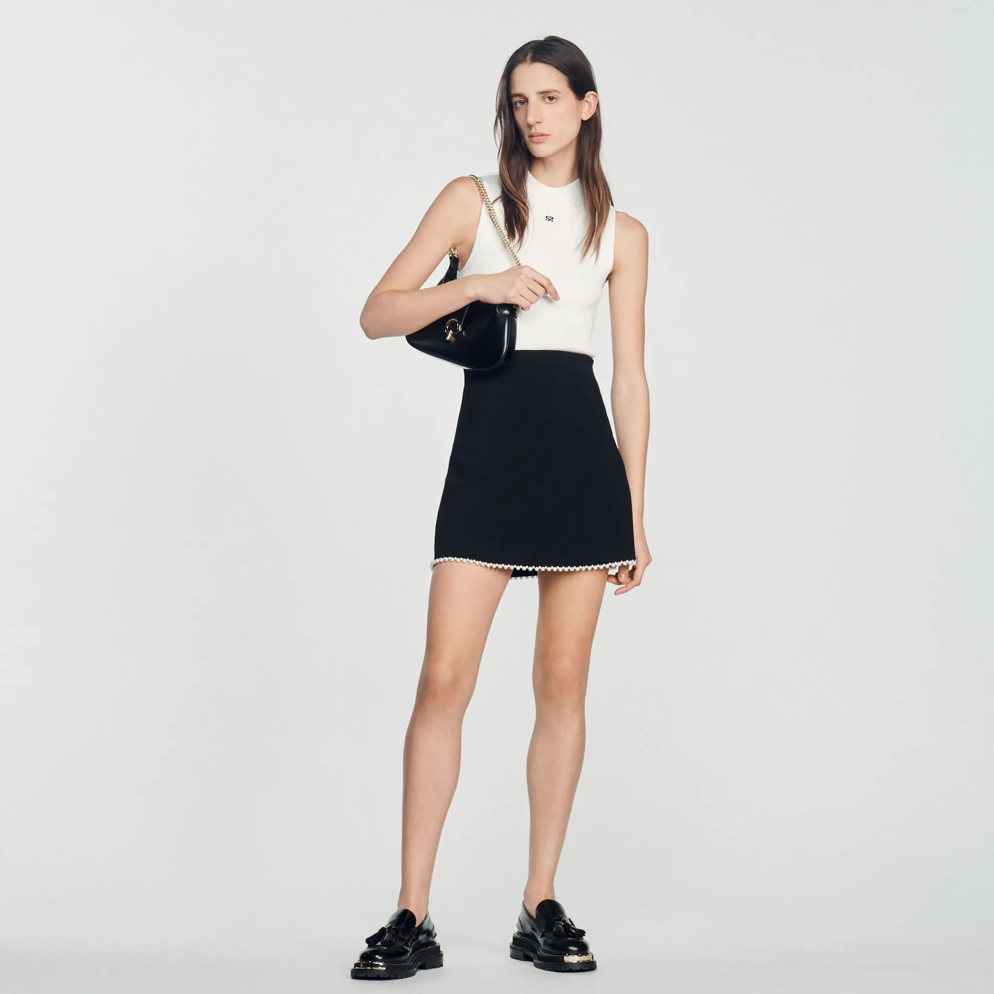 Gonna Corta Con Perle>Sandro Paris Shop