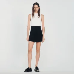 Gonna Corta Con Perle>Sandro Paris Shop