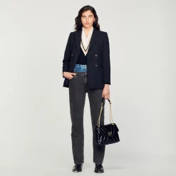 Jeans A Doppia Cintura Bicolore>Sandro Paris Cheap