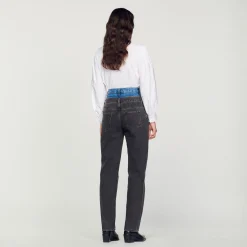 Jeans A Doppia Cintura Bicolore><noscript><img width=