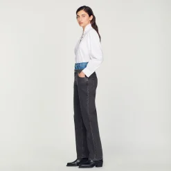 Jeans A Doppia Cintura Bicolore><noscript><img width=