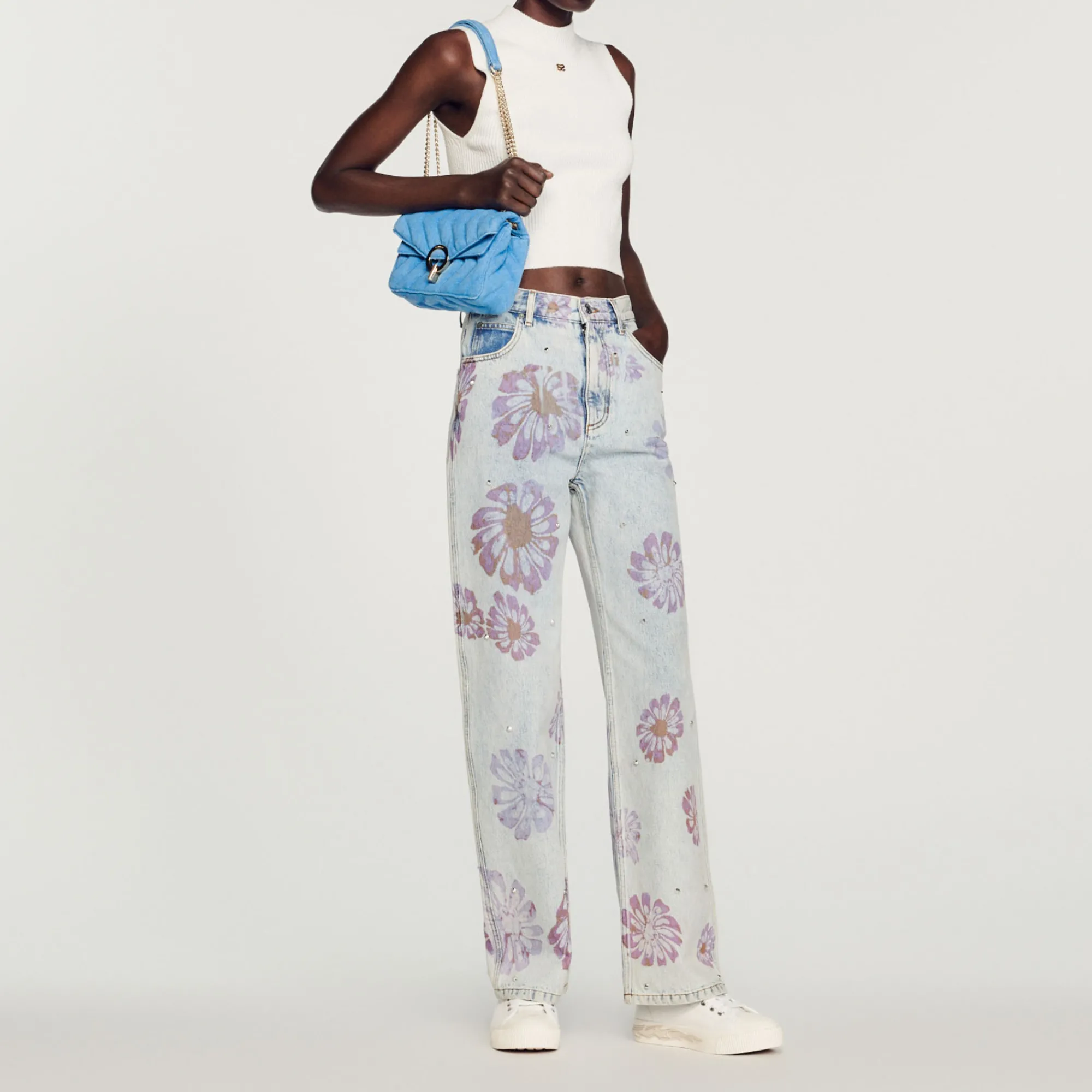 Jeans Con Motivi Floreali>Sandro Paris New