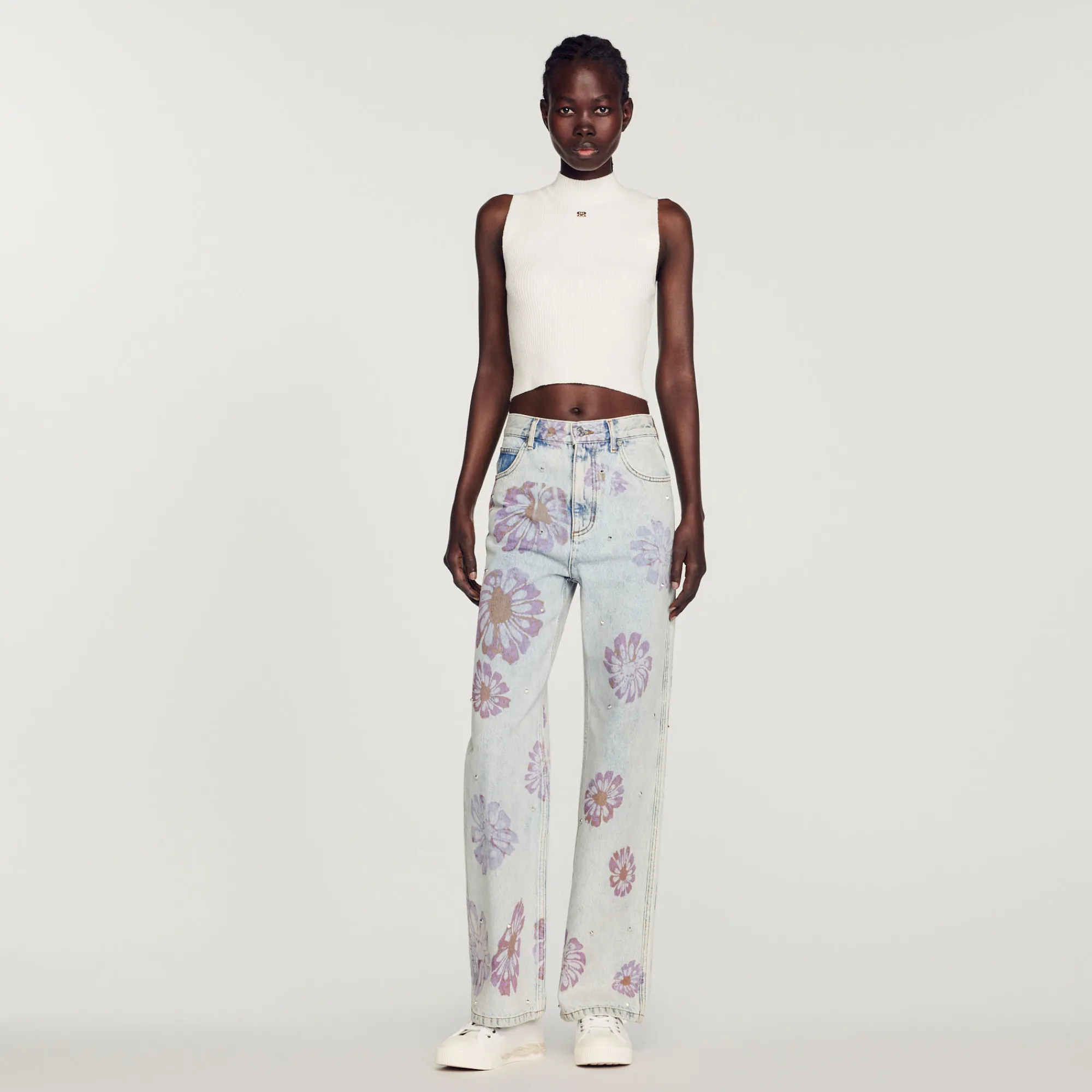 Jeans Con Motivi Floreali>Sandro Paris New