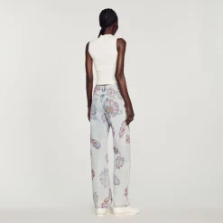 Jeans Con Motivi Floreali><noscript><img width=