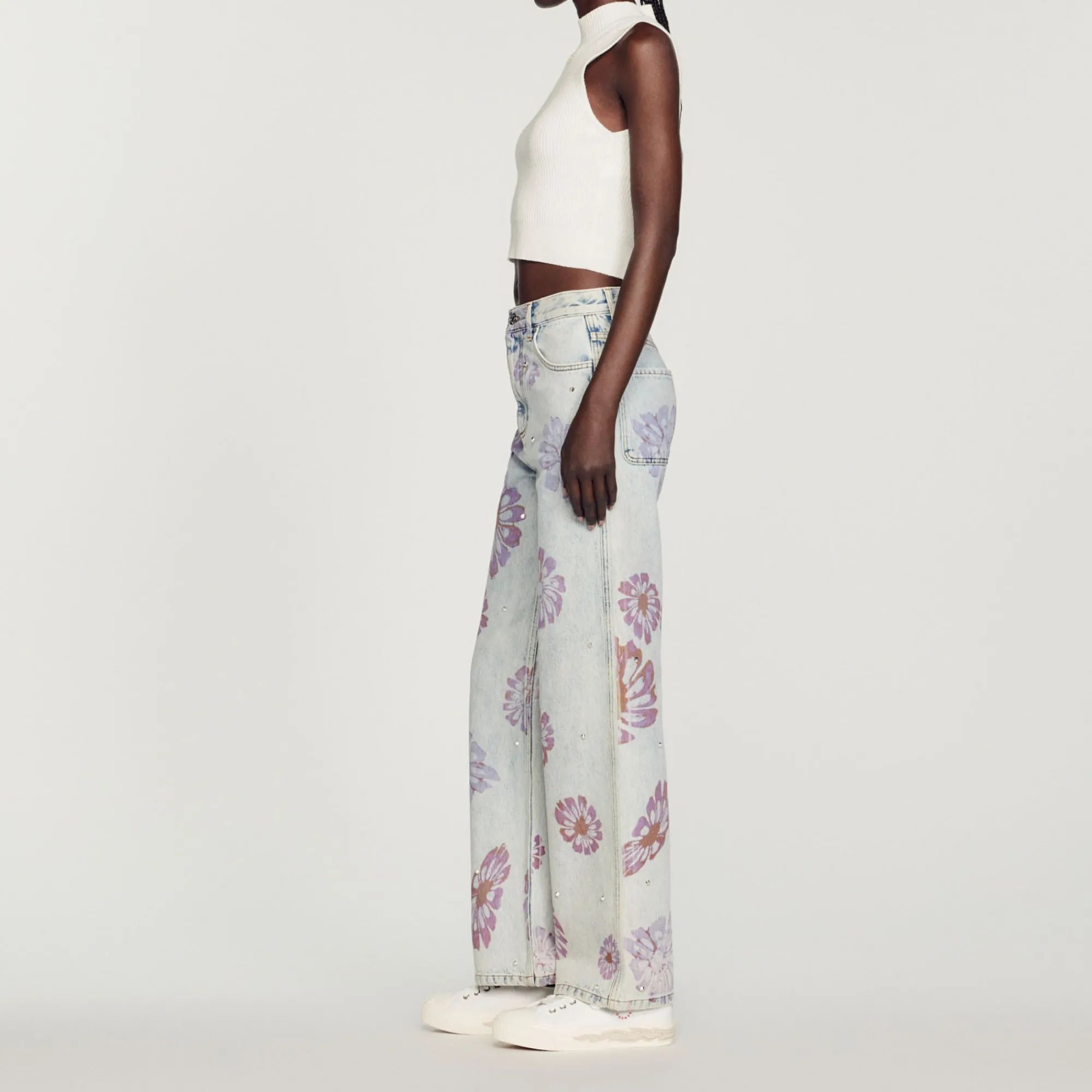 Jeans Con Motivi Floreali>Sandro Paris New